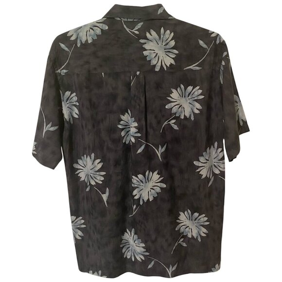 Perry Ellis 100% Silk Hawaiian Tropical Short Sleeve Button Down Shirt Size S - Picture 2 of 6